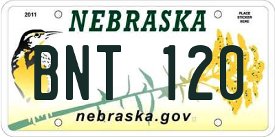 NE license plate BNT120