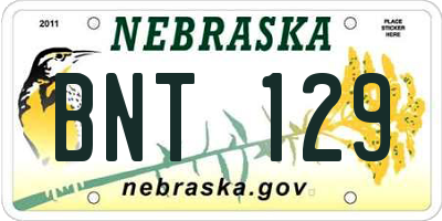NE license plate BNT129