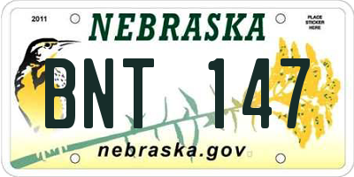 NE license plate BNT147