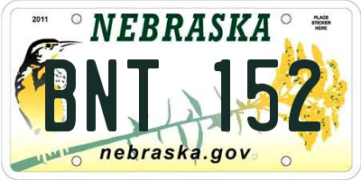 NE license plate BNT152