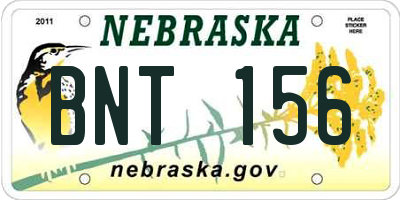 NE license plate BNT156