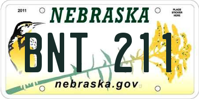 NE license plate BNT211