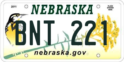 NE license plate BNT221