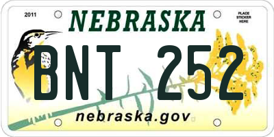NE license plate BNT252