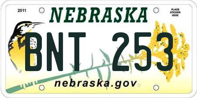 NE license plate BNT253