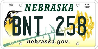 NE license plate BNT258