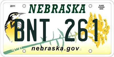 NE license plate BNT261