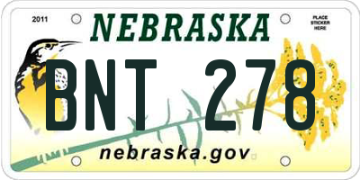 NE license plate BNT278