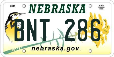 NE license plate BNT286