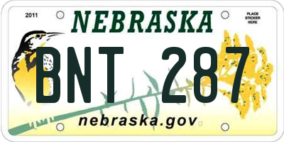 NE license plate BNT287