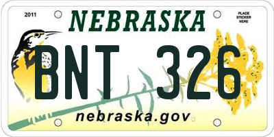 NE license plate BNT326