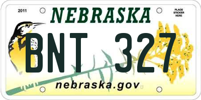 NE license plate BNT327