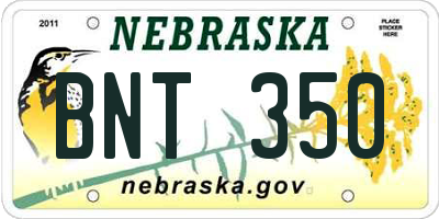 NE license plate BNT350