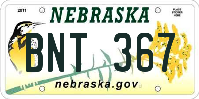 NE license plate BNT367
