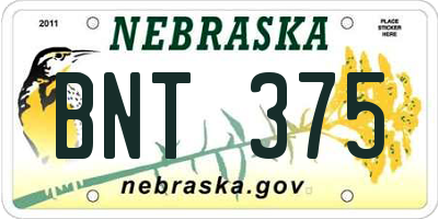NE license plate BNT375