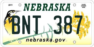 NE license plate BNT387
