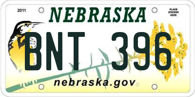NE license plate BNT396