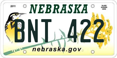 NE license plate BNT422