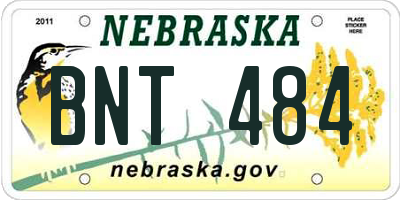 NE license plate BNT484