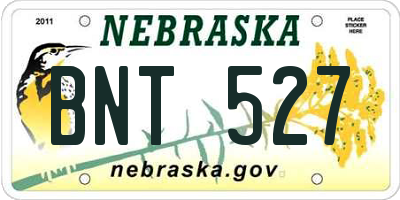 NE license plate BNT527