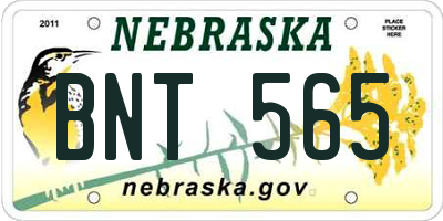 NE license plate BNT565