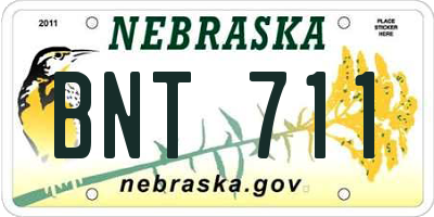 NE license plate BNT711