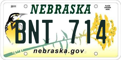 NE license plate BNT714