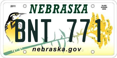 NE license plate BNT771