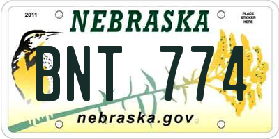 NE license plate BNT774
