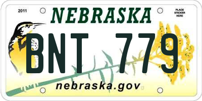 NE license plate BNT779
