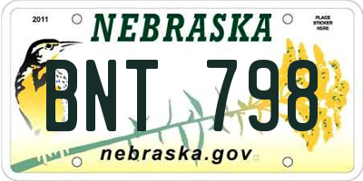 NE license plate BNT798