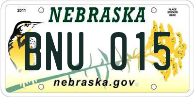 NE license plate BNU015