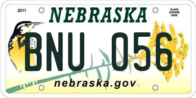 NE license plate BNU056