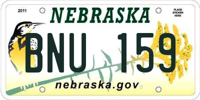 NE license plate BNU159