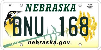 NE license plate BNU168