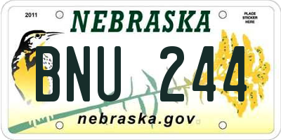 NE license plate BNU244