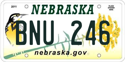 NE license plate BNU246