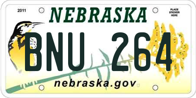 NE license plate BNU264
