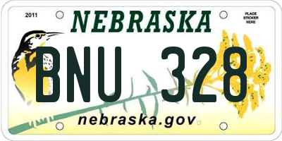 NE license plate BNU328