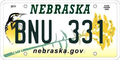 NE license plate BNU331