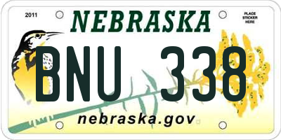NE license plate BNU338