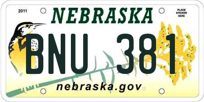 NE license plate BNU381