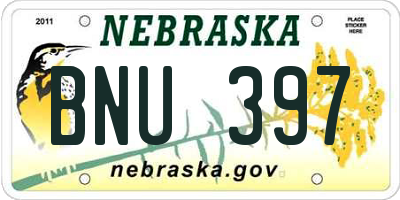 NE license plate BNU397