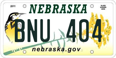 NE license plate BNU404