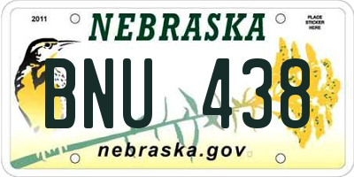 NE license plate BNU438