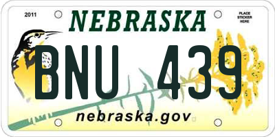 NE license plate BNU439