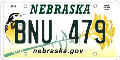 NE license plate BNU479