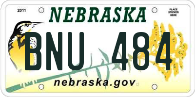 NE license plate BNU484