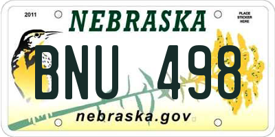 NE license plate BNU498
