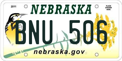 NE license plate BNU506